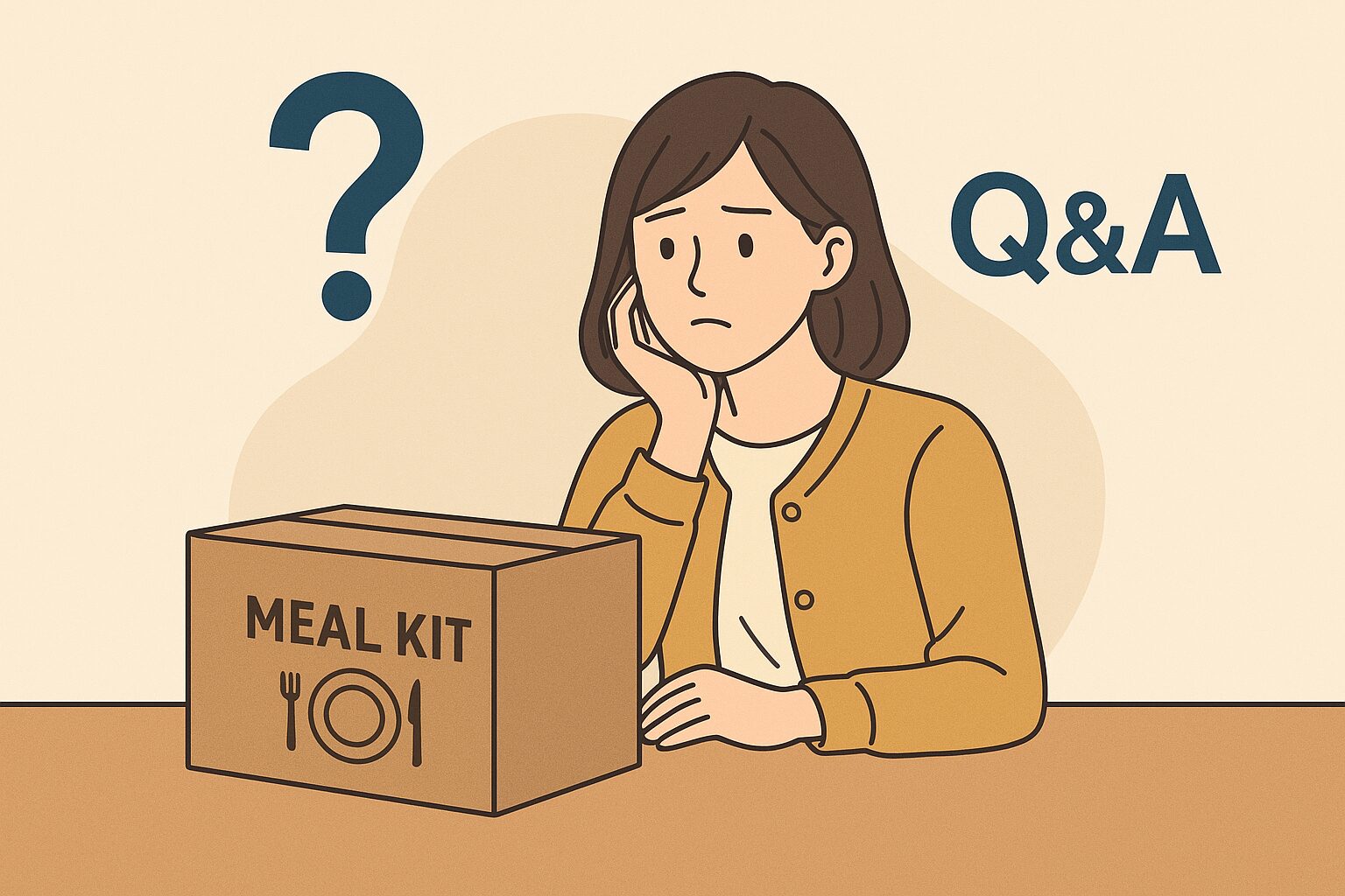ミールキットで悩む女性