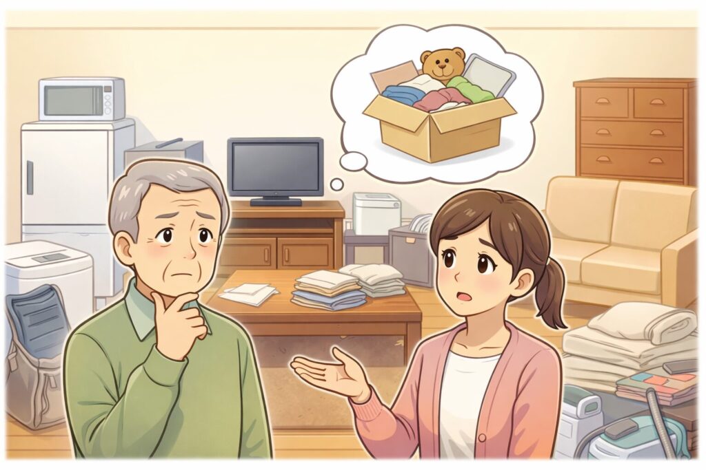 家具や家電があり「片付けを考えている」雰囲気