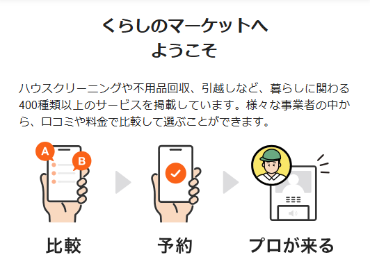 くらしのマーケット利用の流れ