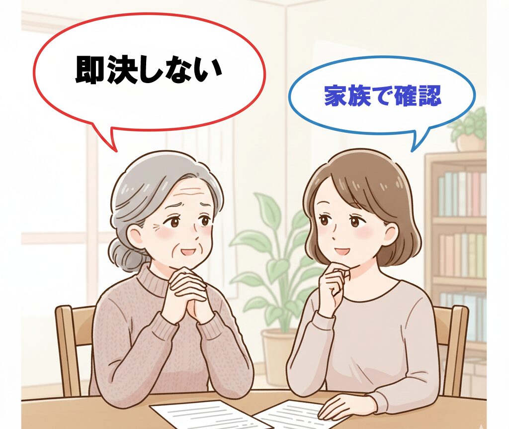 即決しない、家族で考える