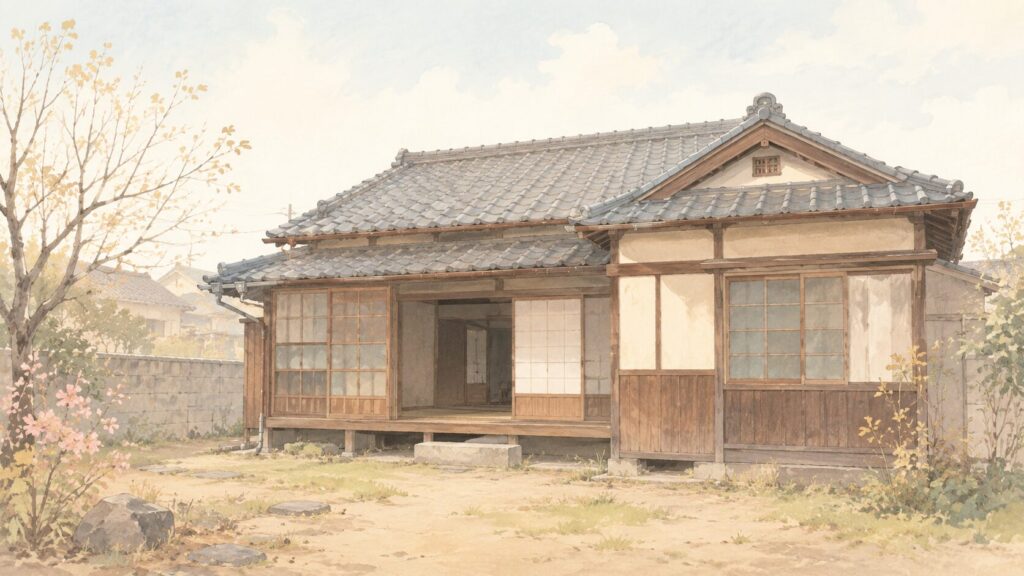 長年家族が暮らし、今は誰も住まなくなった親の実家（古い日本家屋）
