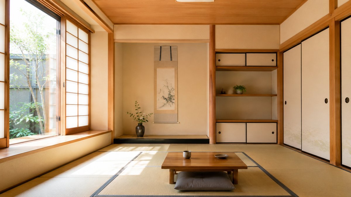 遺品整理を終えて片づいた明るい和室