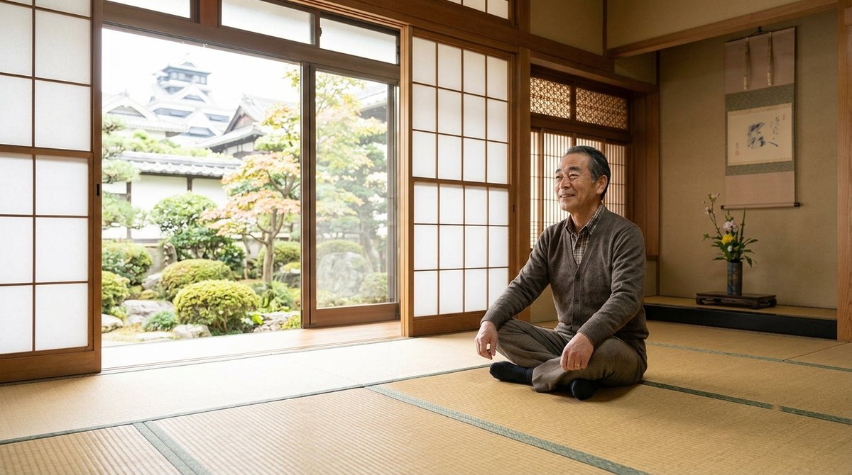 片づけを終えて広くなった明るい和室