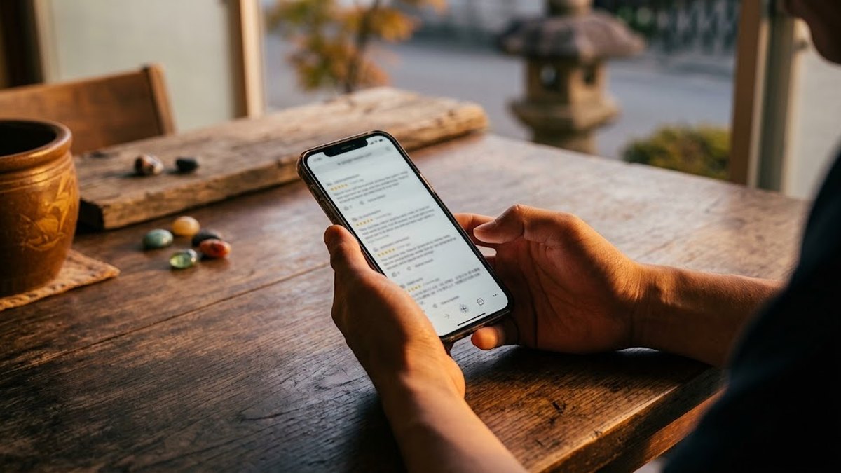 スマートフォンでねずみ110番の口コミを読む手元