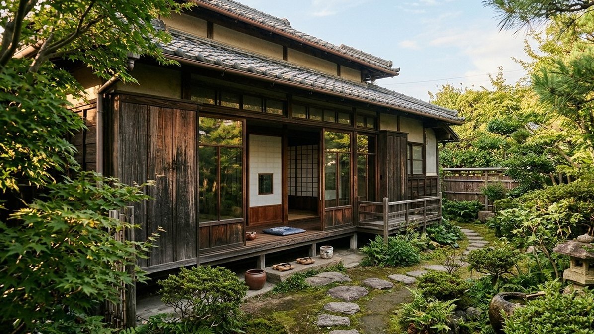 木造住宅の縁側と庭